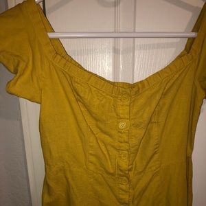 forever 21 yellow midi circle dress